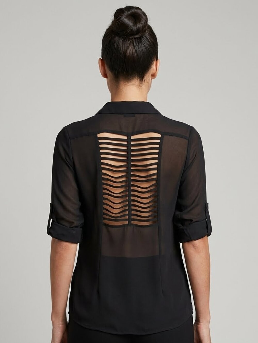 Seductions Sheer Open Back Top